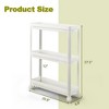 Tangkula 2PCS 3 Tier Slim Storage Cart Detachable Kitchen Organizer Rolling Utility Cart - 4 of 4