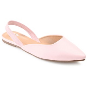 Journee Collection Womens Mallorca Pull On Almond Toe Sling-Back Flats Pink 8.5 - 1 of 4