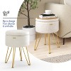 StorageBud Round Ottoman with Storage, Textured Velvet Storage Ottoman, Modern Foot Stool for Living Room and Bedroom - 4 of 4
