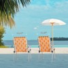 VisioGear 2PCS Outdoor Folding Beach Chair, Portable Foldable Camping Chair for Patio, Fishing, Orange & White, 22.8“*21.7"*36.6" - 2 of 4