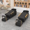 KWPZQEB Shampoo Bowl and Chair Set for Salon, Shampoo Barber Backwash Chair, ABS Shampoo Bowl Sink Chair with Footrest for Spa Beauty Salon, Black - 2 of 4