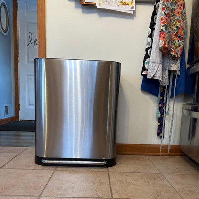 Happimess Tammi Kitchen 14.5-gallon Slim Metal Push Button Trash Can,  Limestone Beige : Target