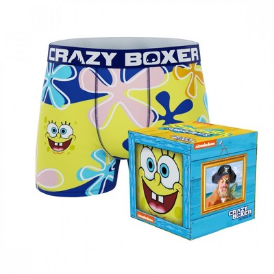 Mens Crazy Boxers SpongeBob SquarePants Coral Reef Boxer Briefs in Gift Box