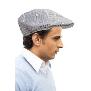 Dress Up America Flat Cabbie Hat - Sequin Flat Cap for Adults - One Size - 1 of 1