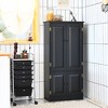 Costway Accent Floor Storage Cabinet W/ Adjustable Shelves Antique 2-Door - 4 of 4