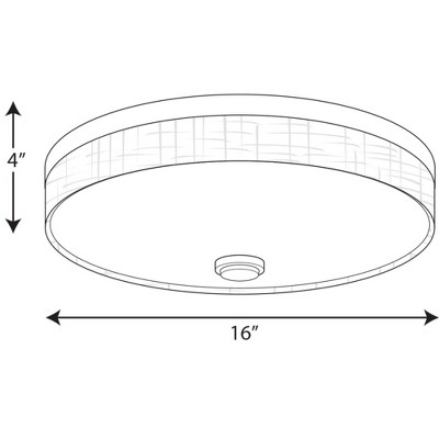 Weaver 16" Brushed Nickel LED Flush Mount with Linen Drum Shade