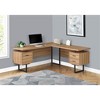 Monarch Specialties Computer Desk Home Office Corner Left Right Set-Up Storage Drawers  L Shape  Metal Laminate Brown Black Contemporary Modern - 2 of 4