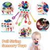 Etokfoks 4 Piece Montessori Baby Sensory Toy Set Pull String Shape Sorter Stacking Cups Soft Blocks for 6 to 12 Month Infant Learning - 2 of 4
