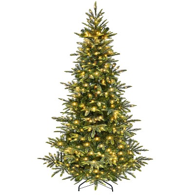 Yaheetech 6Ft/7.5Ft Pre-Lit Artificial Christmas Tree for Home Party