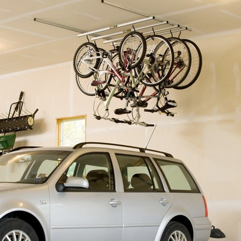 Saris Cycle Glide Ceiling Bike Rack, 4 Bike Hooks for Garage Ceiling