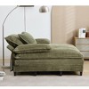 Oversized Upholstered Chaise Lounge with 4-gear Adjustable Backrest, Lazy Sleeper Sofa Bed Leisure Reading Couch with 2 Pillows -ModernLuxe - 4 of 4