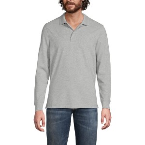 Lands' End School Uniform Young Men's Long Sleeve Mesh Polo Shirt - 1 of 3