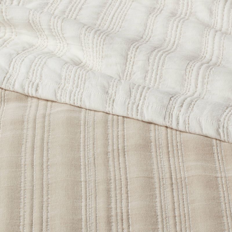 Reversible Matelassé Stitched Stripe Quilt - Threshold™, 5 of 7