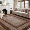 Living Room Rug, Washable Braided Rug, Non Slip Accent Carpet Braided Print, Indoor Rustic Area Rug Border Carpet for Bedroom Home Decor - 3 of 4