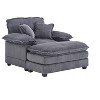 NicBex Couches for Living Room 56.3" Oversized Single Sofa Couch Deep Seat Accent Chair Upholstered Armchair with Removable Footrest - 3 of 4