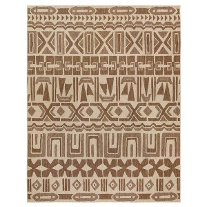 Reyn Spooner 6'5"x9'6" Kona Coast Kappa Flatweave Indoor Outdoor Accent Rug Brown: Woven Polypropylene, Fade-Resistant - 1 of 4