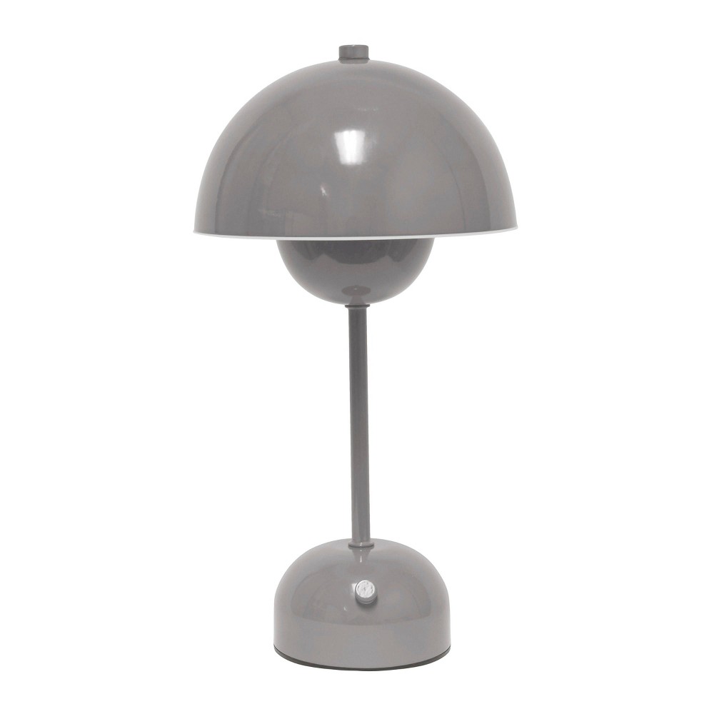 Simple Designs 11.8" Mushroom Magic Dimming (Includes LED Light Bulb) Touch Stick Lamp Portable and Rechargeable Gray