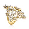 Ross-Simons 0.50 ct. t.w. Diamond Flower Bypass Ring in 18kt Gold Over Sterling - 3 of 4