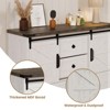 Farmhouse TV Stand for Living Room, 45" Wood Console Table with Sliding Barn Doors, 4 Large Drawers, Bar Handles, Entertainment Center for Bedroom - 4 of 4