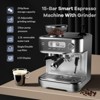 Garvee Espresso Coffee Maker, 15 Bar Professional Espresso Coffee Maker with Built-in Grinder, LED Display, Self-Clean Latte Machines for Office Grey - 2 of 4