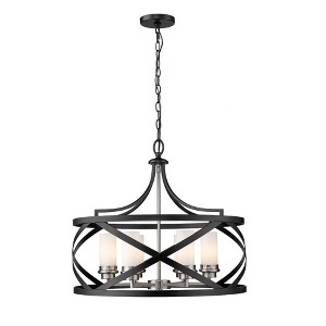 Z-Lite Malcalester 6 - Light Chandelier in  Matte Black/Brushed Nickel - 1 of 3