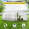 VEVOR 20 x 10 x 7 ft Walk-in Tunnel Greenhouse, Portable Plant Hot House with Galvanized Steel Hoops, 3 Top Beams, Diagonal Poles, White - 3 of 4