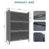 Metal Standing Storage Cabinet, 3 Level Storage with Fluted Flip Doors, Suit for Kitchen, Living Room, Bedroom, Bathroom - 4 of 4