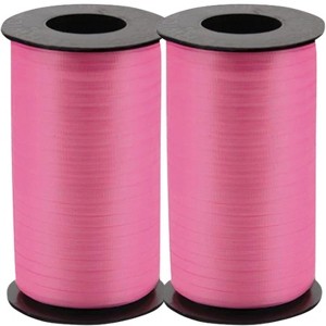 LoonBalloon 500 Yards Azalea Pink Curling Ribbon ‚ 3/16 Inch wide Bright Decorative Wrap (2-Pack) - 1 of 4