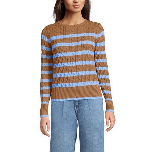 Lands' End Women's Drifter Modern Cable Crew Sweater - 1 of 3