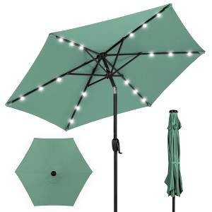 Best Choice Products 7.5ft Outdoor Solar Patio Umbrella for Deck, Pool w/ Tilt, Crank, LED Lights - 1 of 4