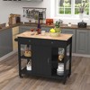 Kicthen Cart with Rubber Wood Top and Locking Wheels - 2 of 4