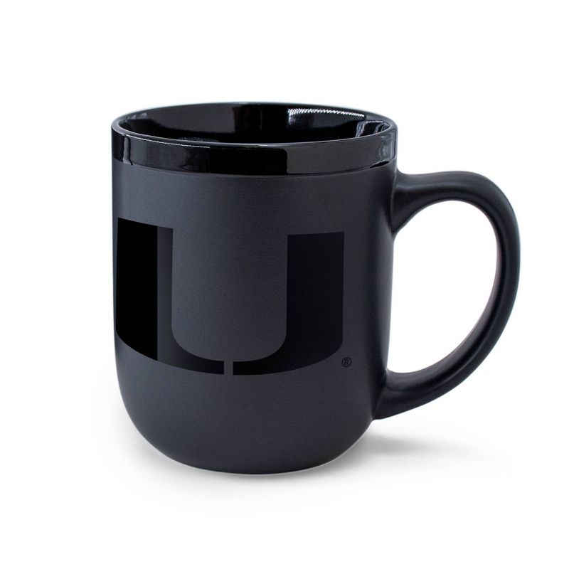 NCAA Miami Hurricanes 12oz Ceramic Coffee Mug - Black, 1 of 4