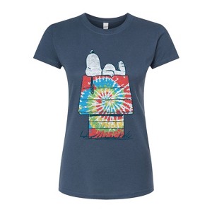Women's - Peanuts - Snoopy Tie Dye House Fitted Graphic T-Shirt - 1 of 3