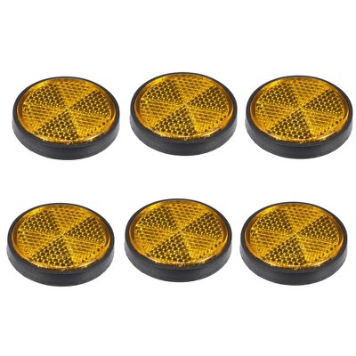 Unique Bargains Motorcycle M6x1.0 Universal Fit Screw Mount Round Warning Reflector Orange 6 Pcs