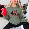 Simply Sage Market Women's Graphic Sweatshirt Jolly Plaid - 2 of 4