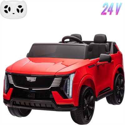 Garvee 24V 2-Seater Ride On Car for Kids, Licensed Cadillac Electric Truck with Remote Control, LED Lights, Music, Battery Powered Ride On Toy