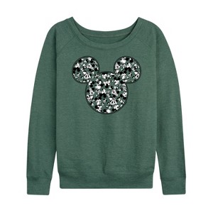 Women's - Disney - Meta Mickey Lightweight French Terry Wide Neck Long Sleeve Shirt - 1 of 4