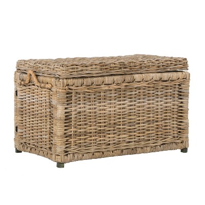 Jacob Natural Wicker Handwoven Storage Trunk, 30"