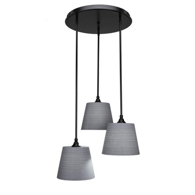 Toltec Lighting Empire 3 - Light Pendant in  Matte Black with 10" Gray Matrix Shade