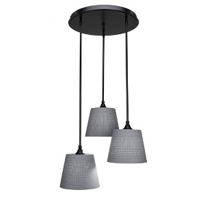 Toltec Lighting Empire 3 - Light Pendant in  Matte Black with 10" Gray Matrix Shade - 1 of 1