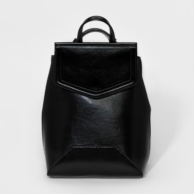 target black leather backpack