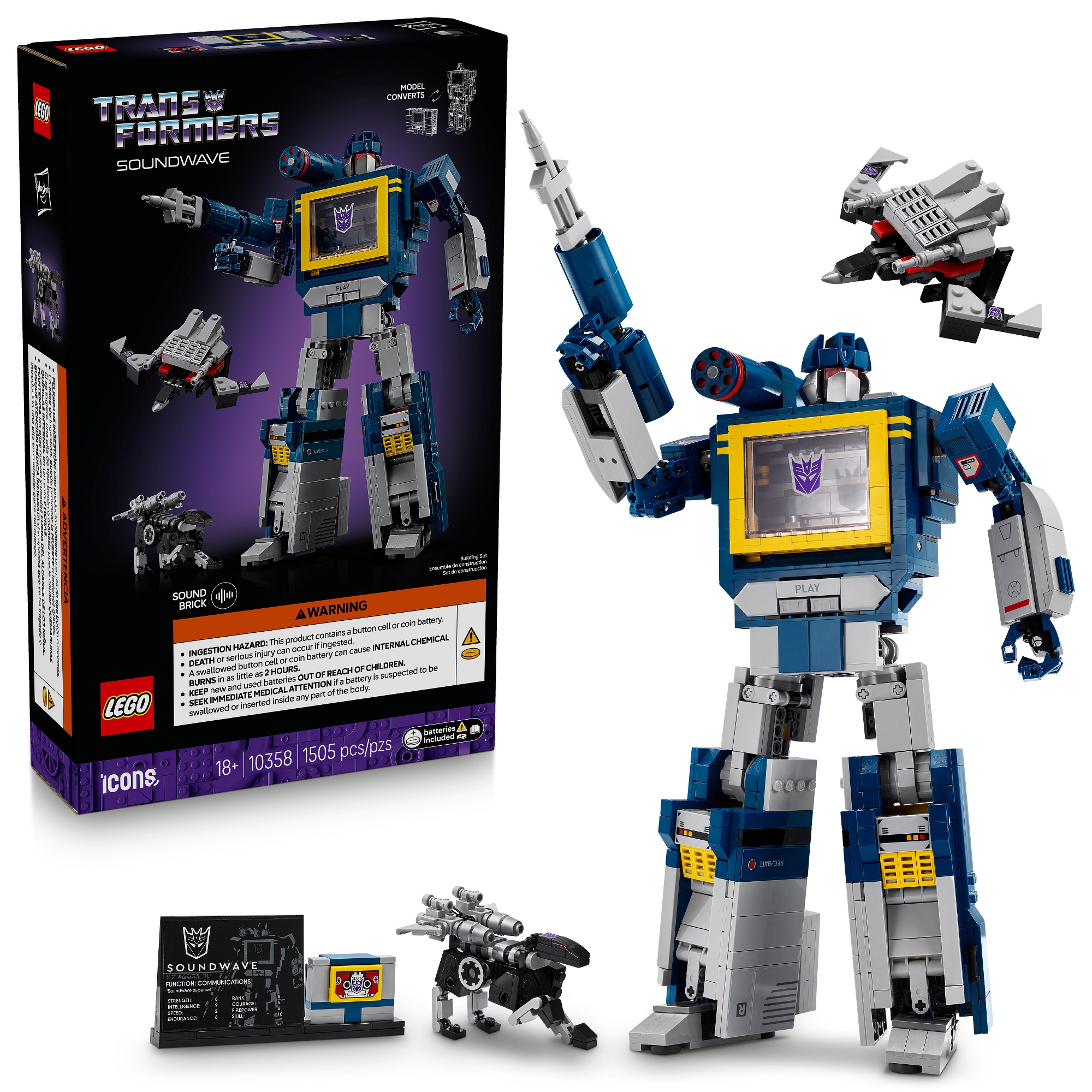 LEGO Icons Transformers Soundwave Model Kit 10358