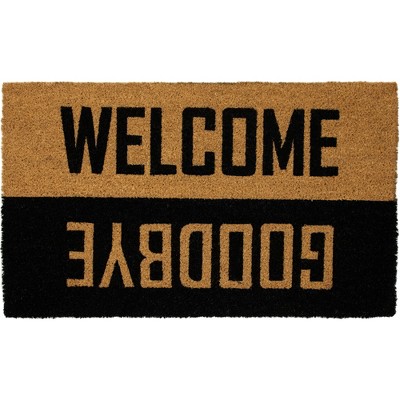 Kate Aurora 18x30 Rectangular Fleur De Lis Outdoor Heavy Duty Rubber &  Coir Skid Resistant Welcome Door Mat - Black : Target