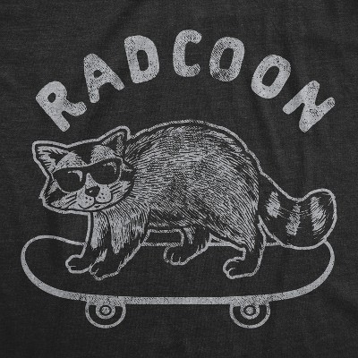 Мужские футболки Crazy Dog T-Shirts, Inc. Mens Radcoon T Shirt Funny Rad Raccoon Cool Skateboard Graphic Novelty Tee - Crazy Dog Men's T Shirt for Animal Lovers Black S — фото 2