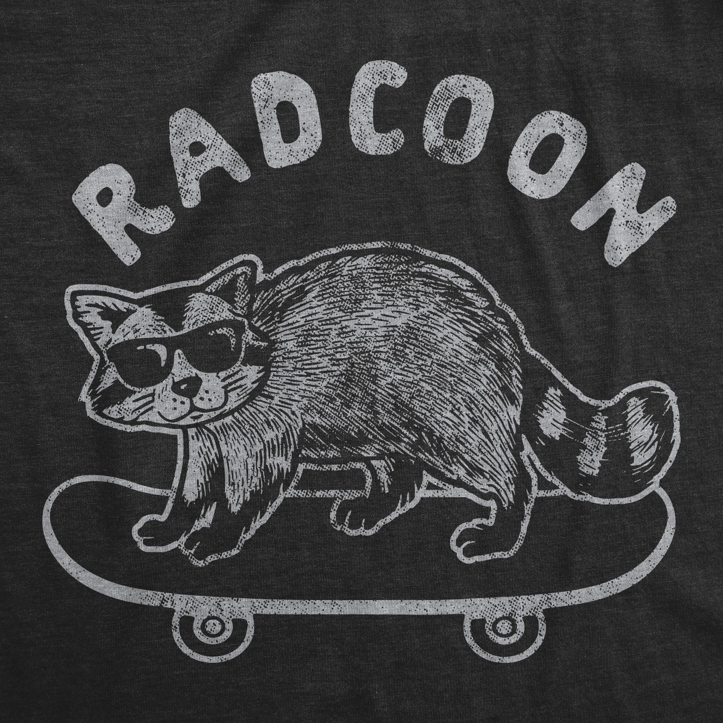 Мужская футболка Crazy Dog T-Shirts, Inc. Radcoon T Shirt Funny Rad Raccoon Cool Skateboard Graphic Novelty Tee - Crazy Dog T Shirt for Animal Lovers Black, цвет: Чёрный — фото 2