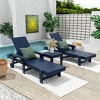 WestinTrends Ashore Modern Poly Reclining Chaise Lounge Set with Side Table - 2 of 4