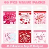 Joyfy 48Pcs Valentines Day Gifts Bags, Valentines Themed Plastic Bags Cellophane Candy Treat Goodie Bag for Valentine’s Day Kids Gift Exchange - 2 of 4
