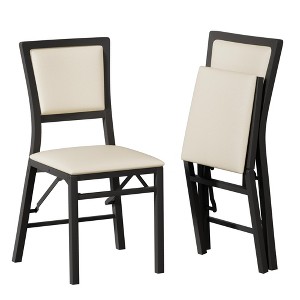 VECELO Foldable Dining Chairs Set of 2/4/6, No Assembly Heavy-Duty Metal Frame, Kitchen and Living Room Chairs, Black/Brown - 1 of 4
