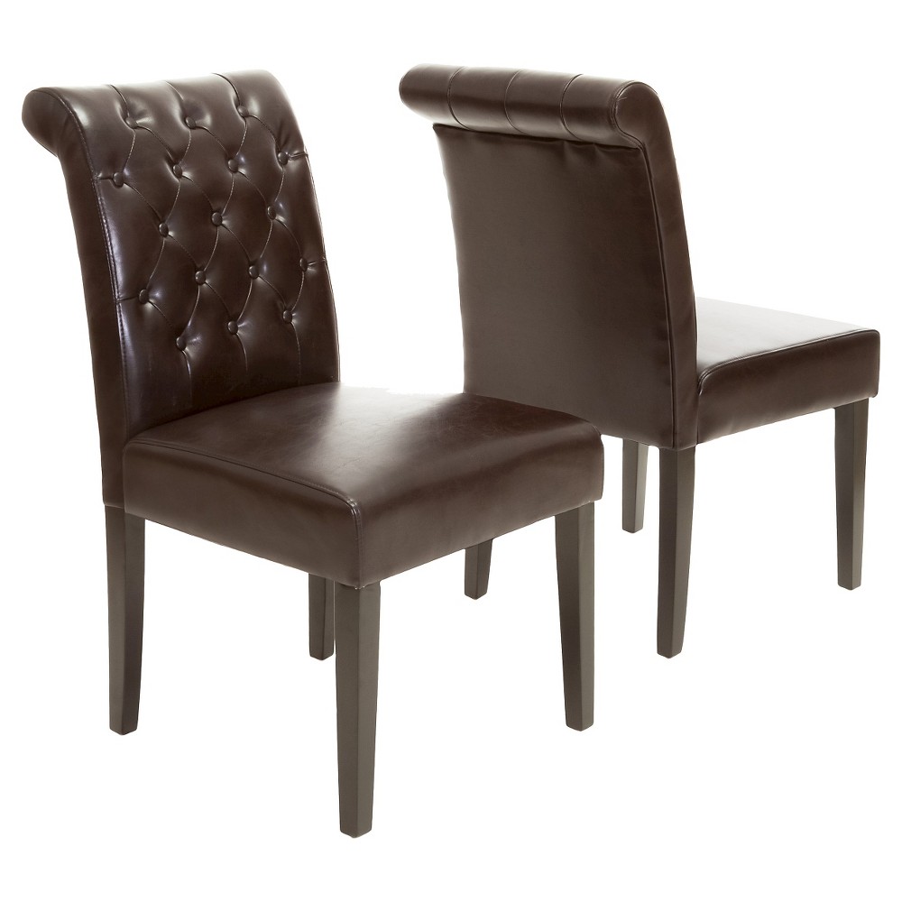 Set of 2 Palermo Tufted Dining Chair Brown - Christopher Knight Home was $292.99 now $190.44 (35.0% off)