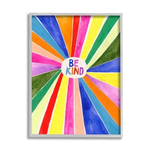 Stupell Industries Be Kind Phrase Rainbow Stripe Burst - 1 of 4